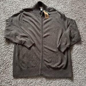 Dockers XL Tall Heavy 100% Cotton Full Zip Front Cardigan Sweater New
